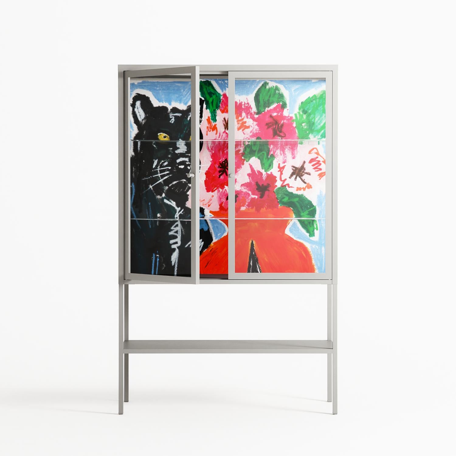 Guardian - Loft Cabinet - Caitlin Flood-Molyneux - Chalk - Clear glass