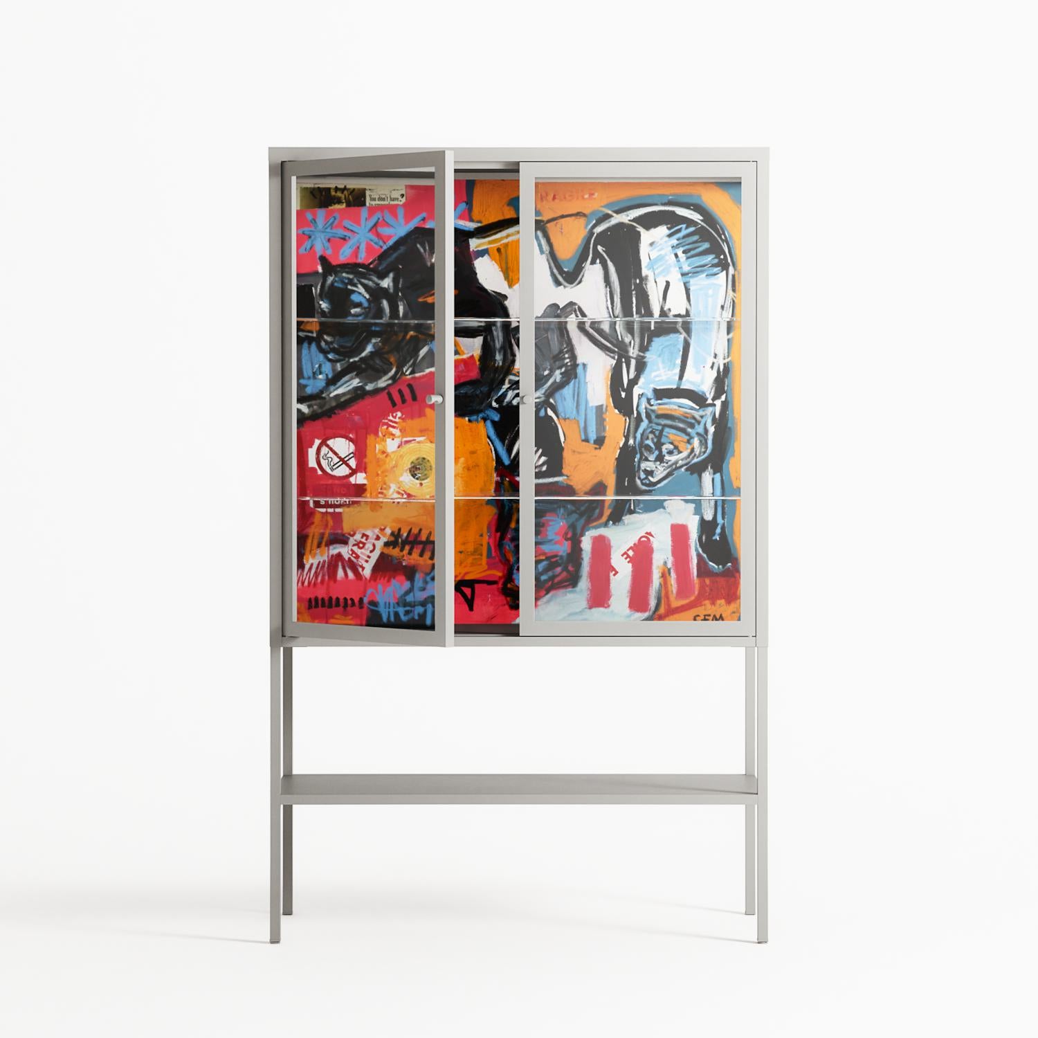 Ambush - Loft Cabinet - Caitlin Flood-Molyneux - Chalk - Clear glass