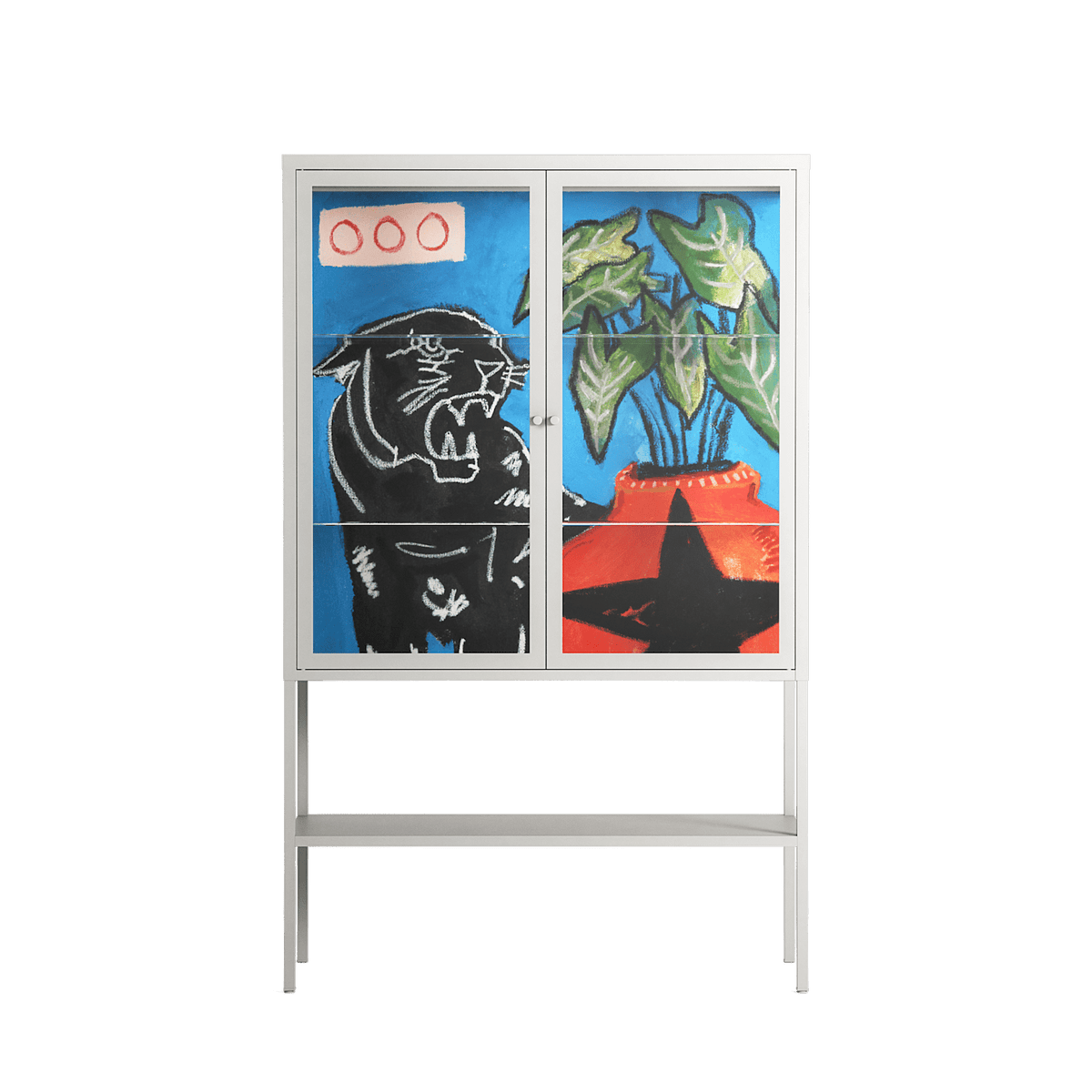 Staying Grounded - Loft Cabinet - Caitlin Flood-Molyneux - Chalk - Clear glass