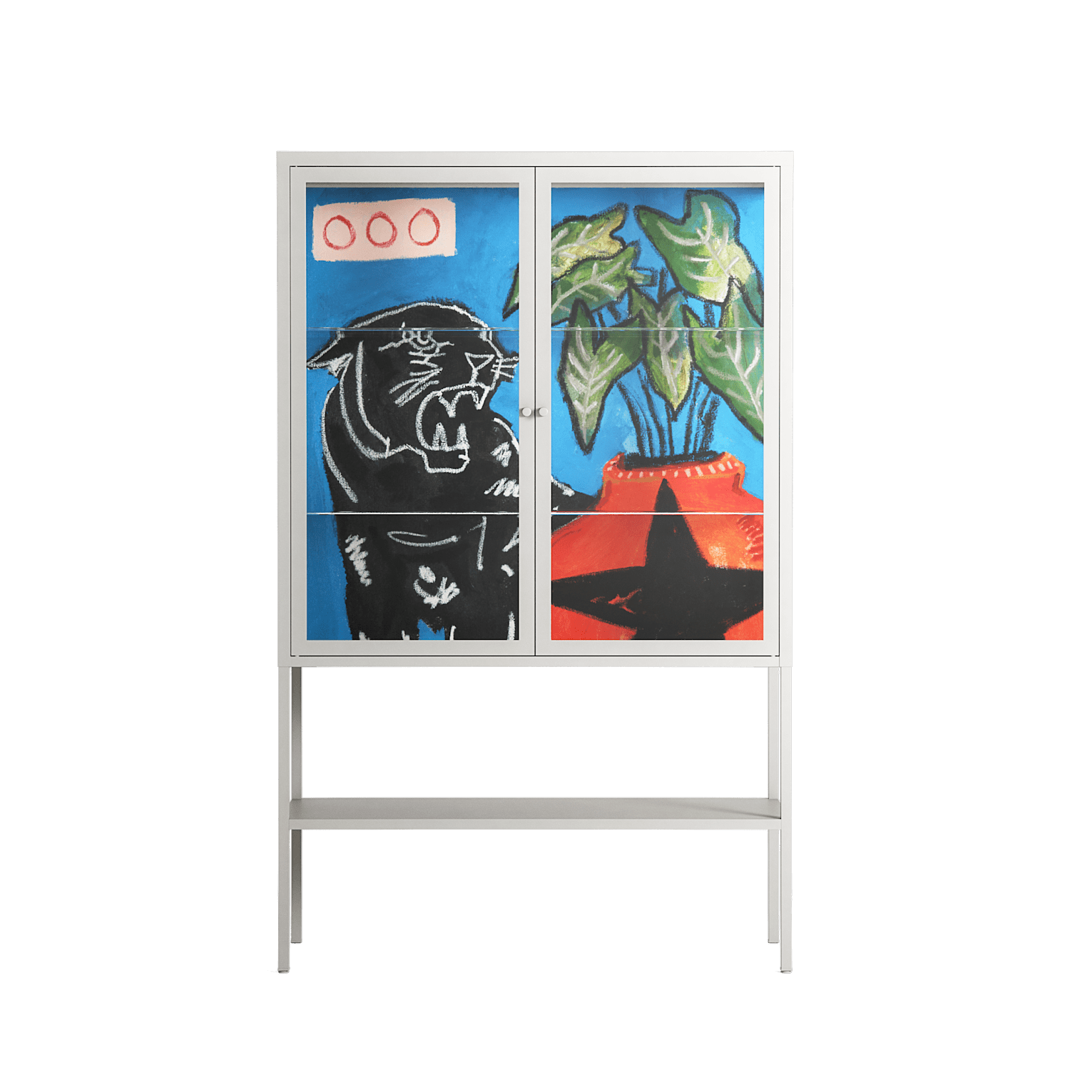 Staying Grounded - Loft Cabinet - Caitlin Flood-Molyneux - Chalk - Clear glass