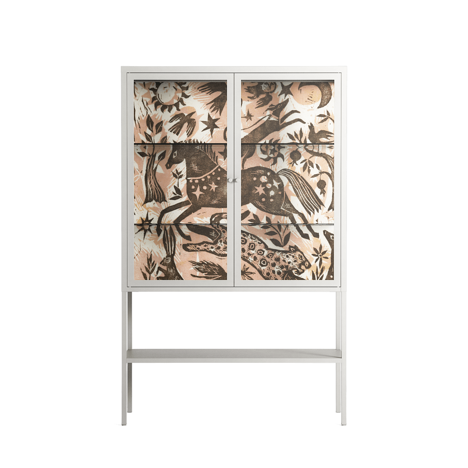Delight Pink - Loft Cabinet - Diana Catchpole - Chalk - Clear glass