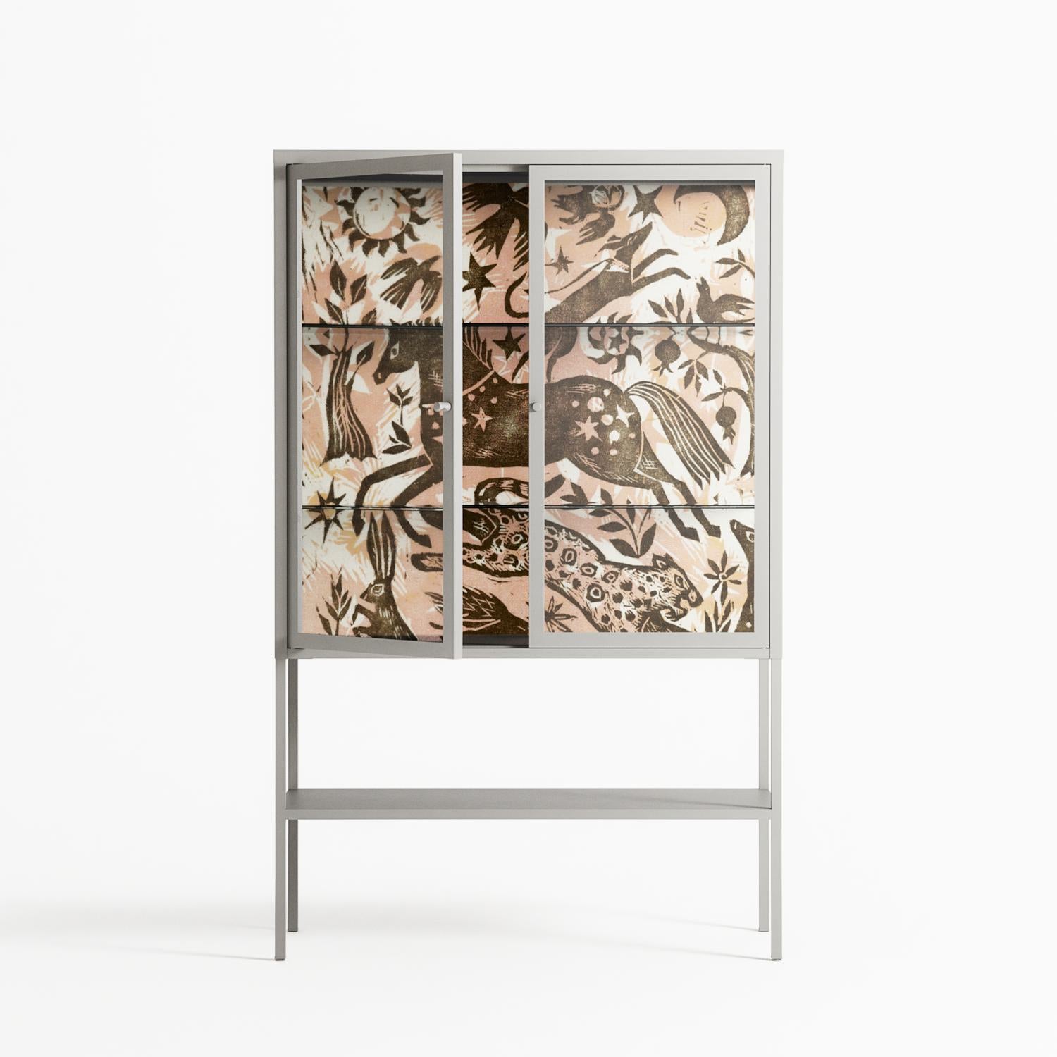 Delight Pink - Loft Cabinet - Diana Catchpole - Chalk - Clear glass