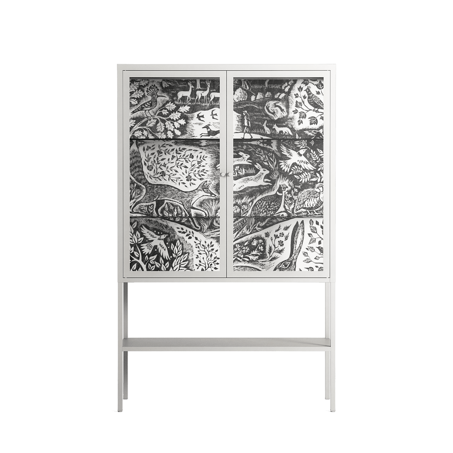 Flight Of Fancy - Loft Cabinet - Diana Catchpole - Chalk - Clear glass