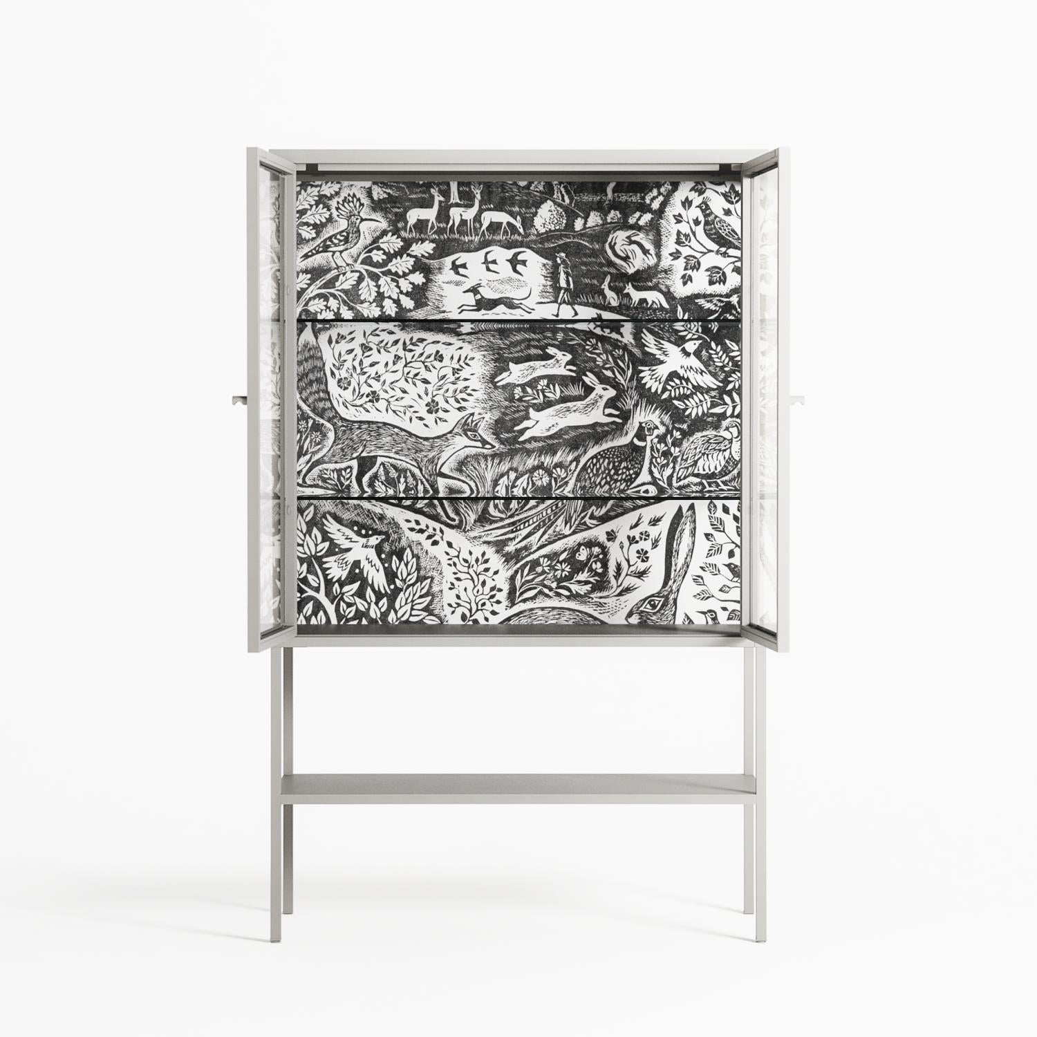 Flight Of Fancy - Loft Cabinet - Diana Catchpole - Chalk - Clear glass