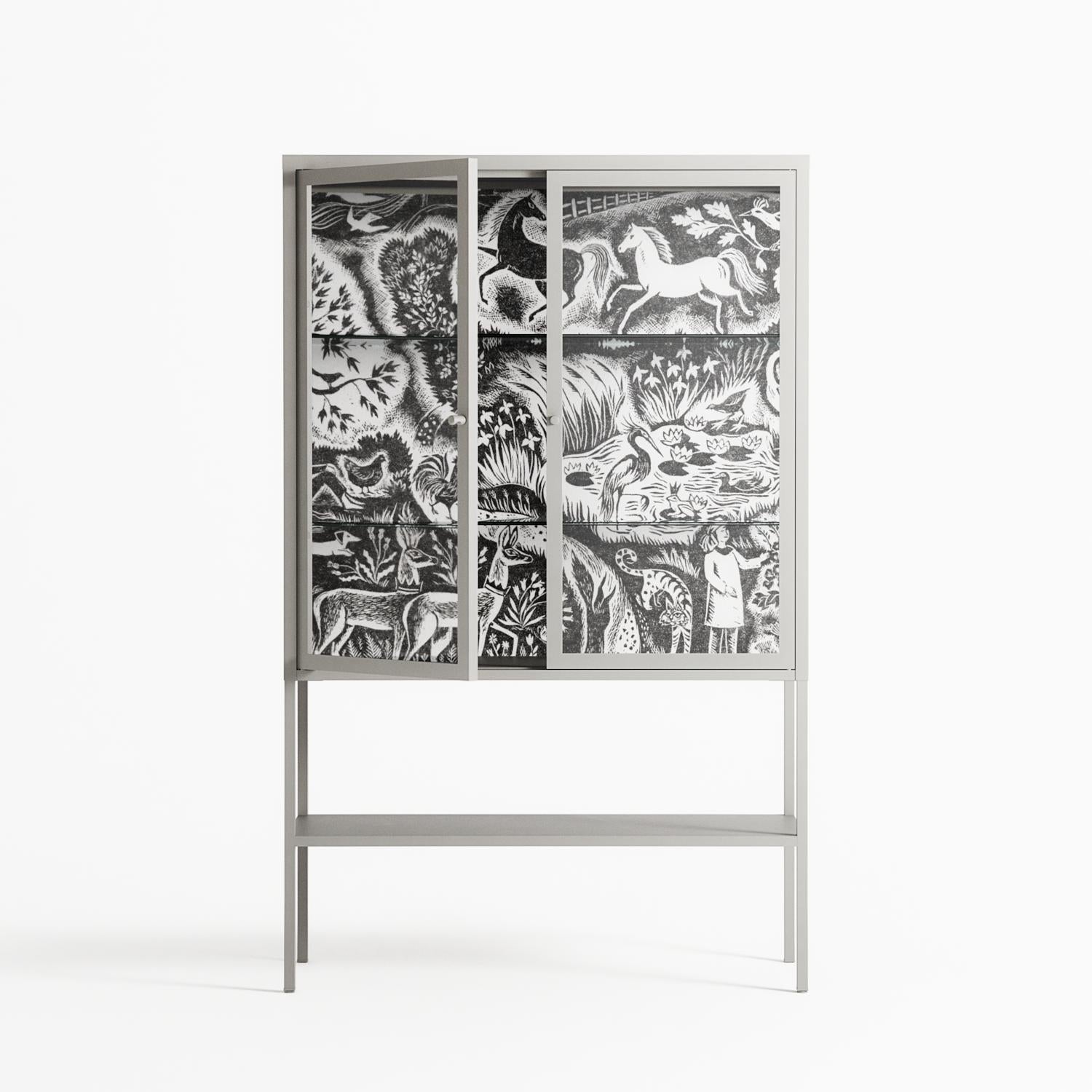 Flight Of Fancy 3 - Loft Cabinet - Diana Catchpole - Chalk - Clear glass