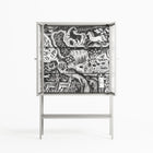 Flight Of Fancy 3 - Loft Cabinet - Diana Catchpole - Chalk - Clear glass