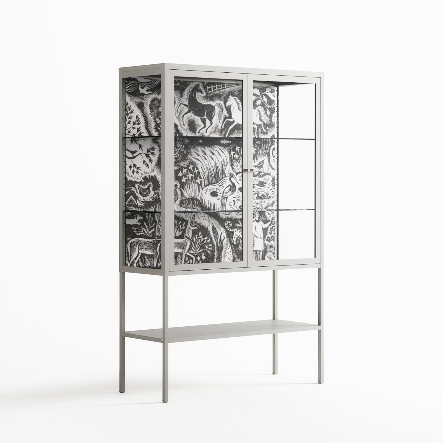 Flight Of Fancy 3 - Loft Cabinet - Diana Catchpole - Chalk - Clear glass