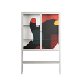 Plume - Loft Cabinet - Rikki Hewitt - Chalk - Clear glass