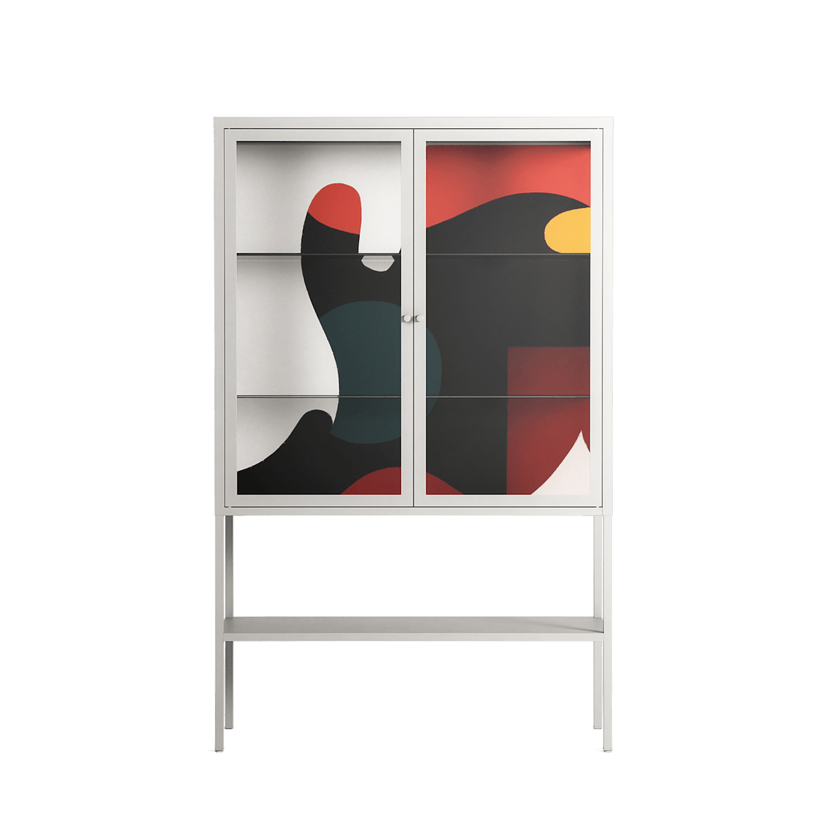 Plume - Loft Cabinet - Rikki Hewitt - Chalk - Clear glass
