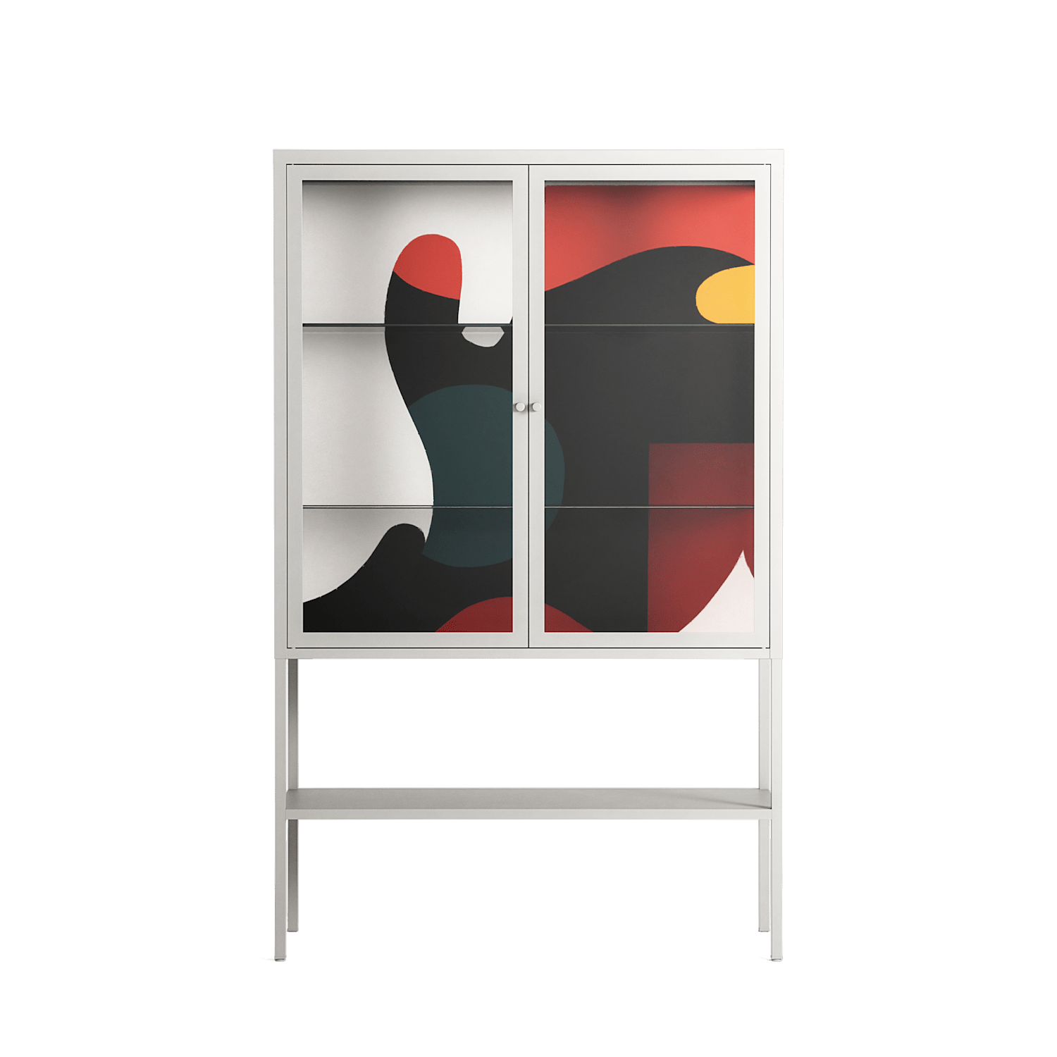 Plume - Loft Cabinet - Rikki Hewitt - Chalk - Clear glass