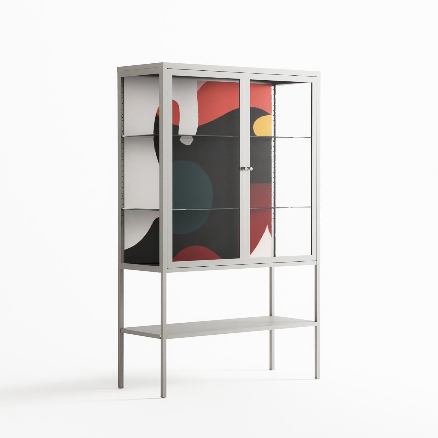 Plume - Loft Cabinet - Rikki Hewitt - Chalk - Clear glass