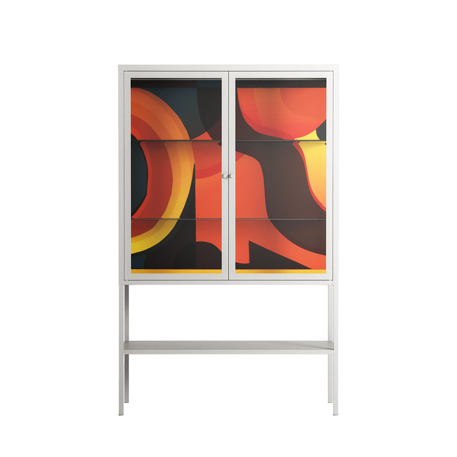Swift - Loft Cabinet - Rikki Hewitt - Chalk - Clear glass