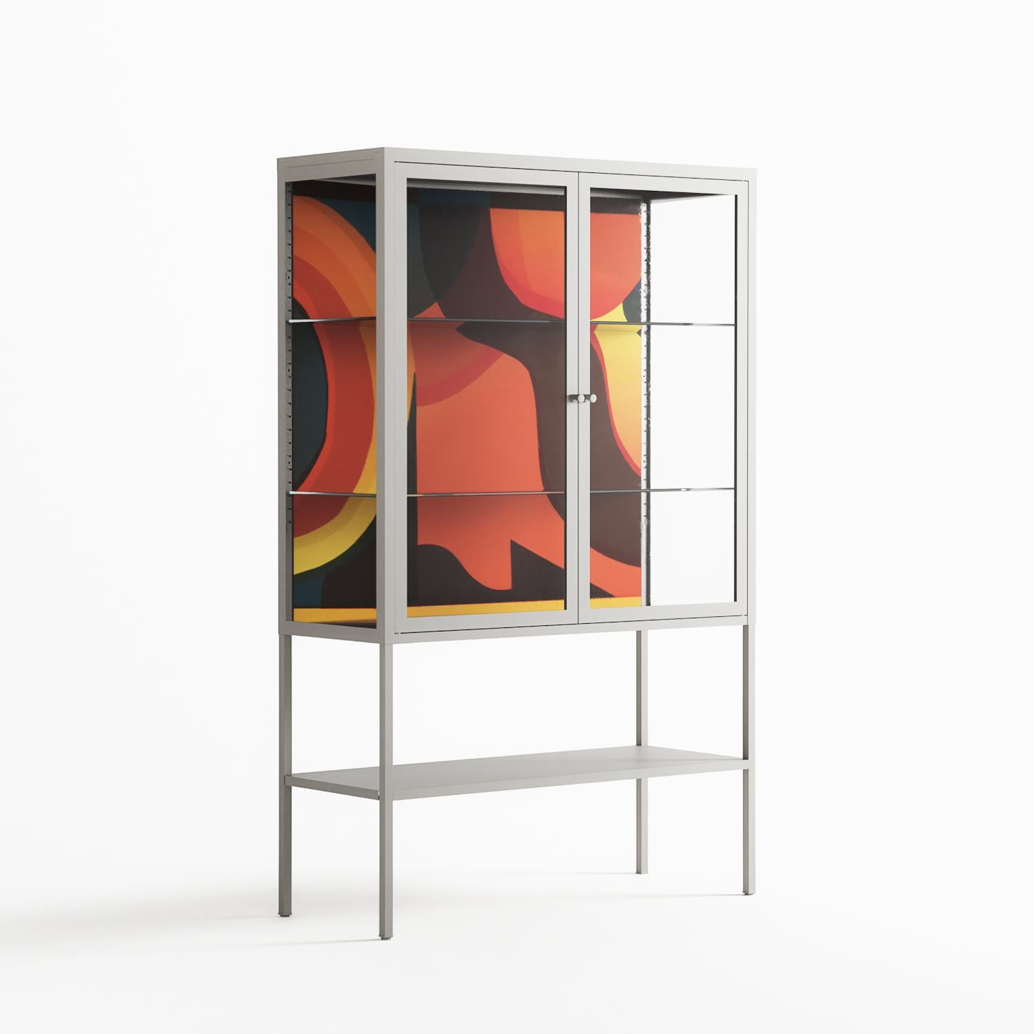 Swift - Loft Cabinet - Rikki Hewitt - Chalk - Clear glass