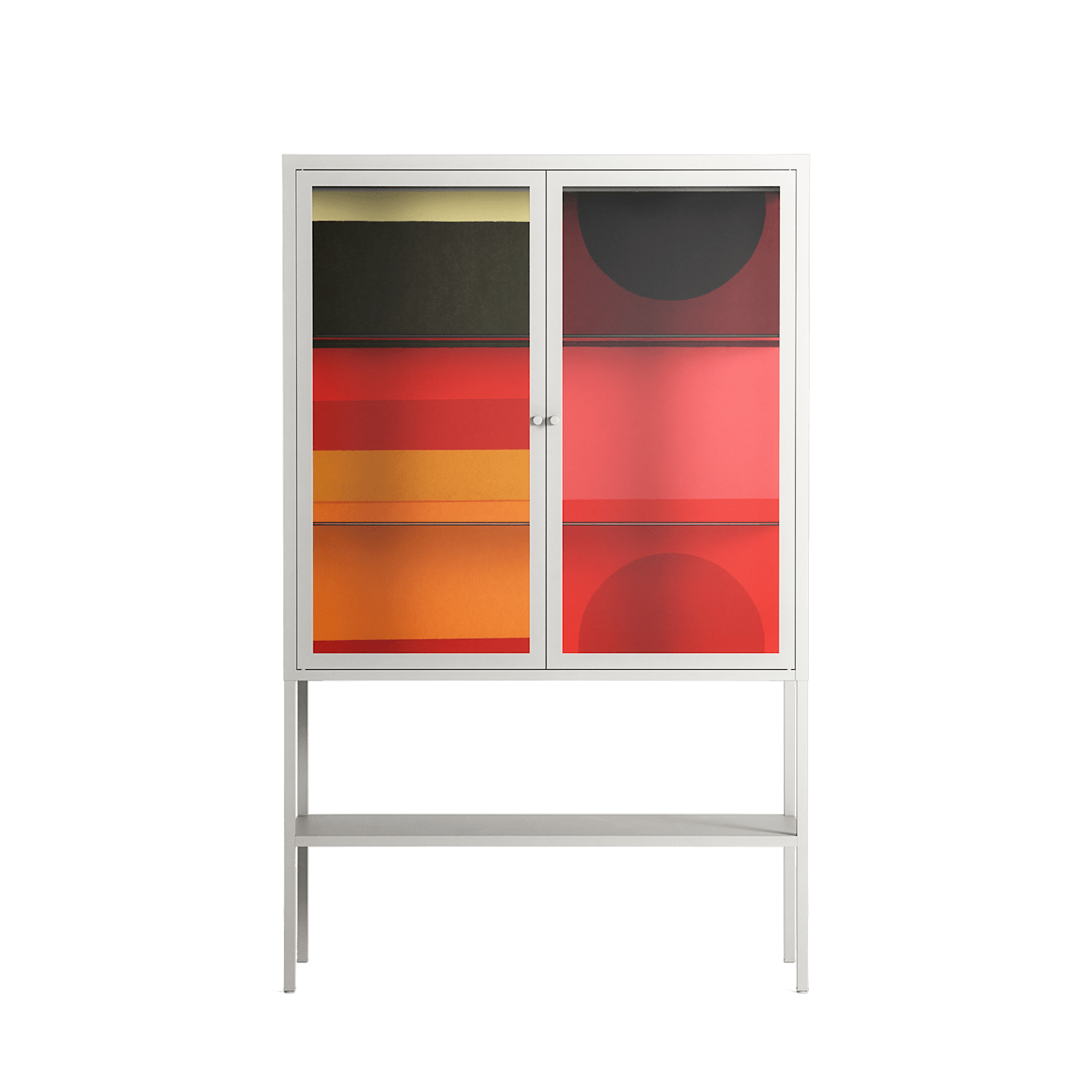 Turnstile - Loft Cabinet - Rikki Hewitt - Chalk - Clear glass