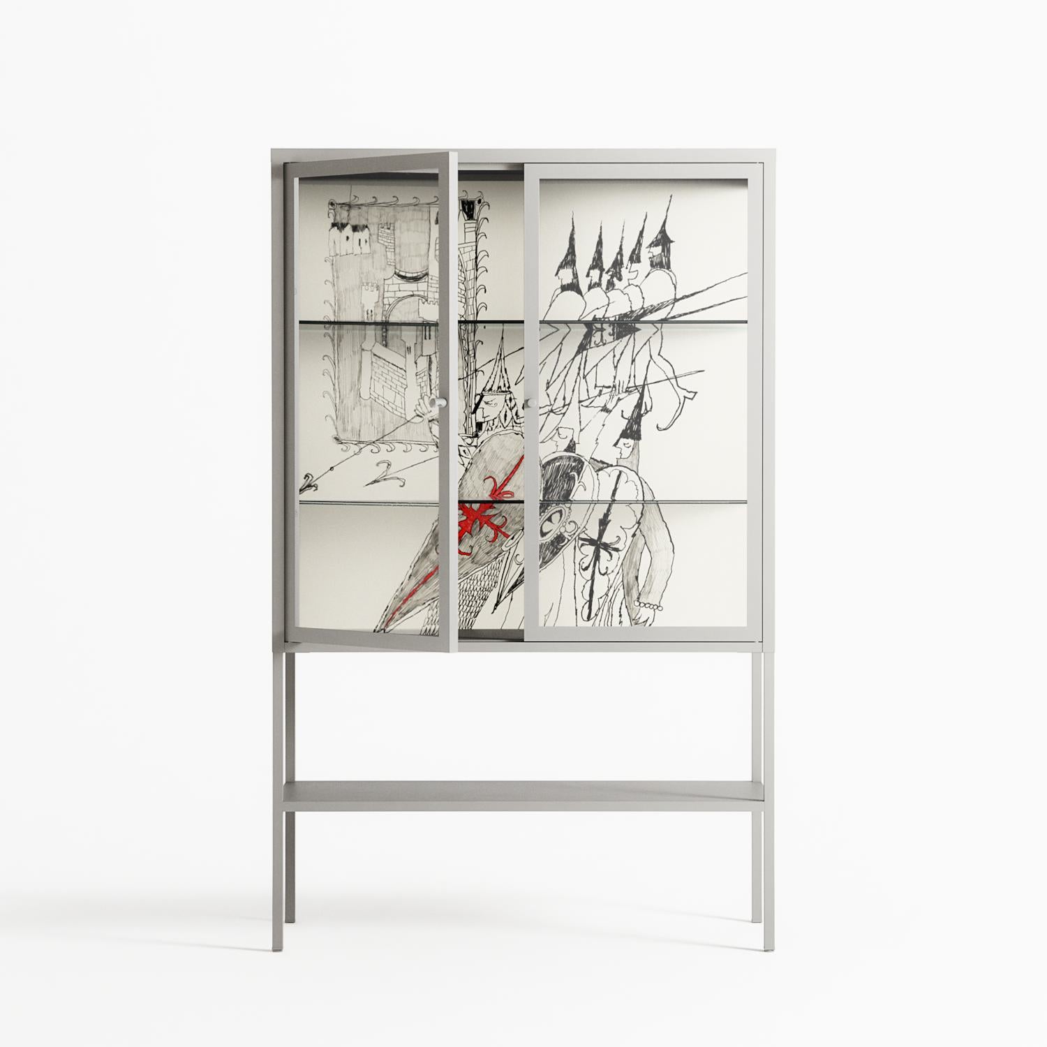 Bayeux - Loft Cabinet - Naia Escribano - Chalk - Clear glass