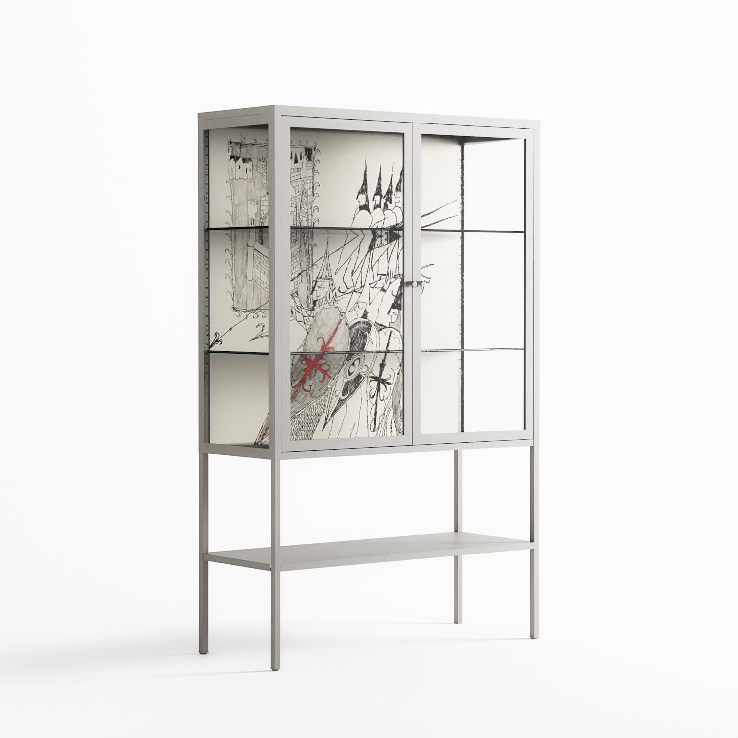Bayeux - Loft Cabinet - Naia Escribano - Chalk - Clear glass