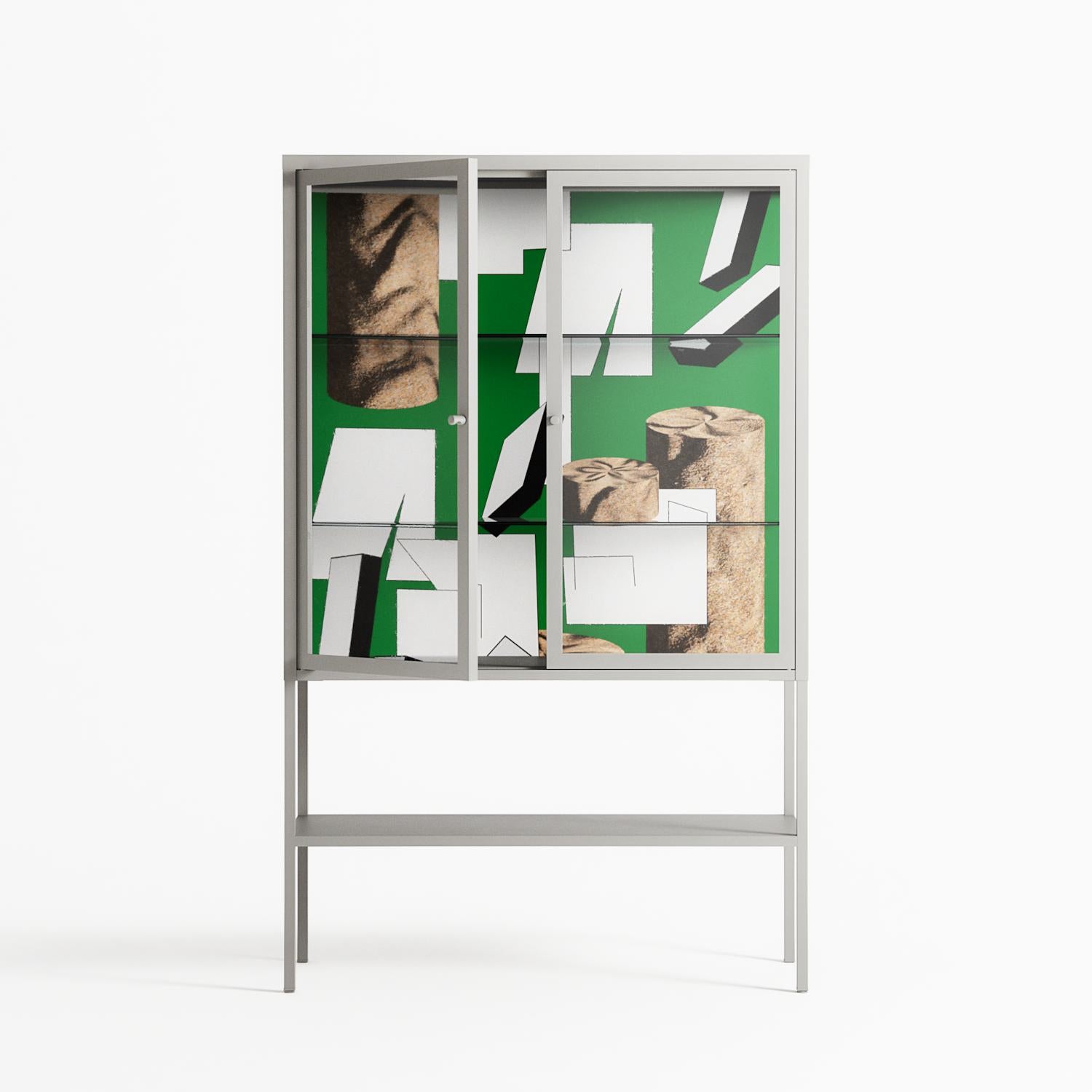 Paisaje - Loft Cabinet - Naia Escribano - Chalk - Clear glass