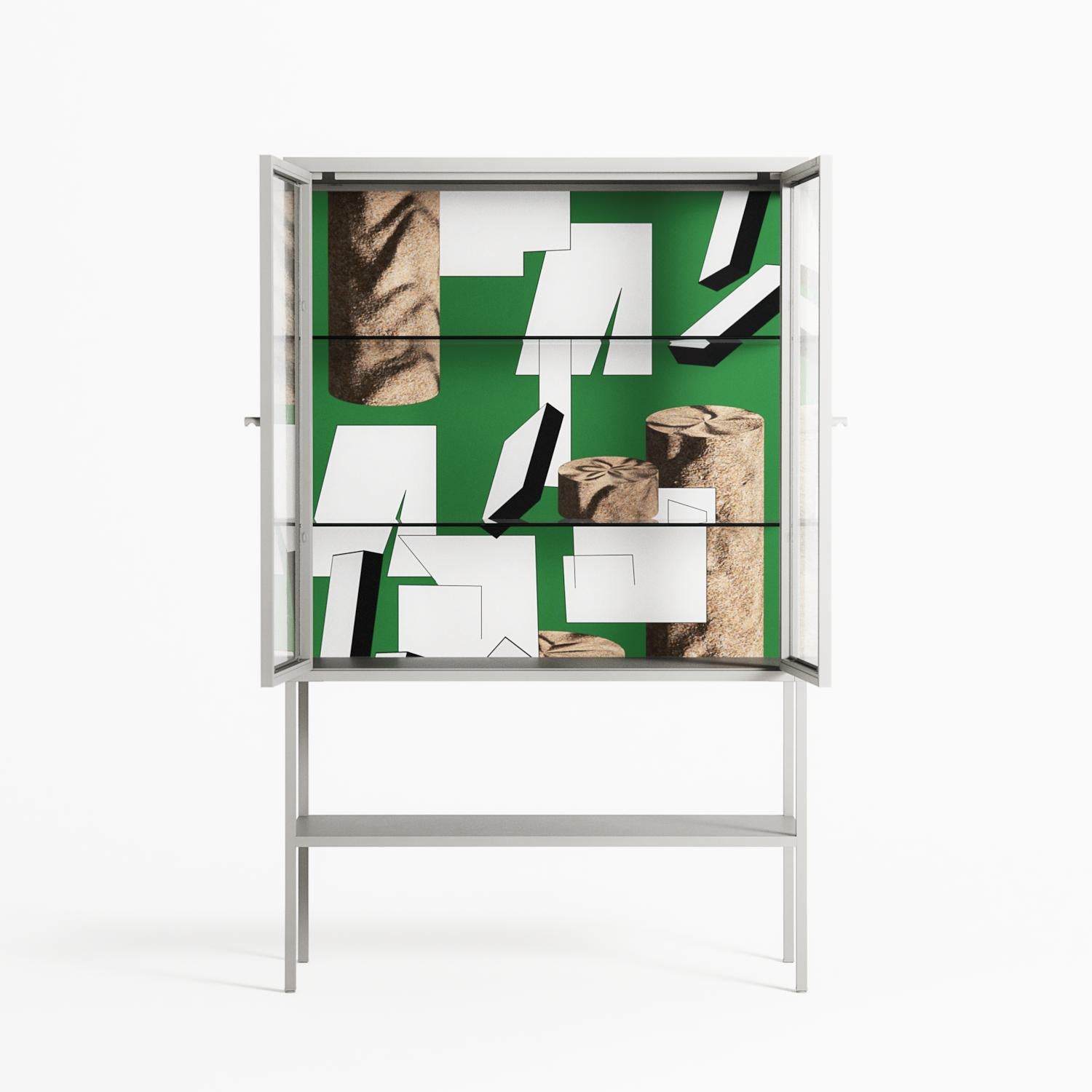 Paisaje - Loft Cabinet - Naia Escribano - Chalk - Clear glass