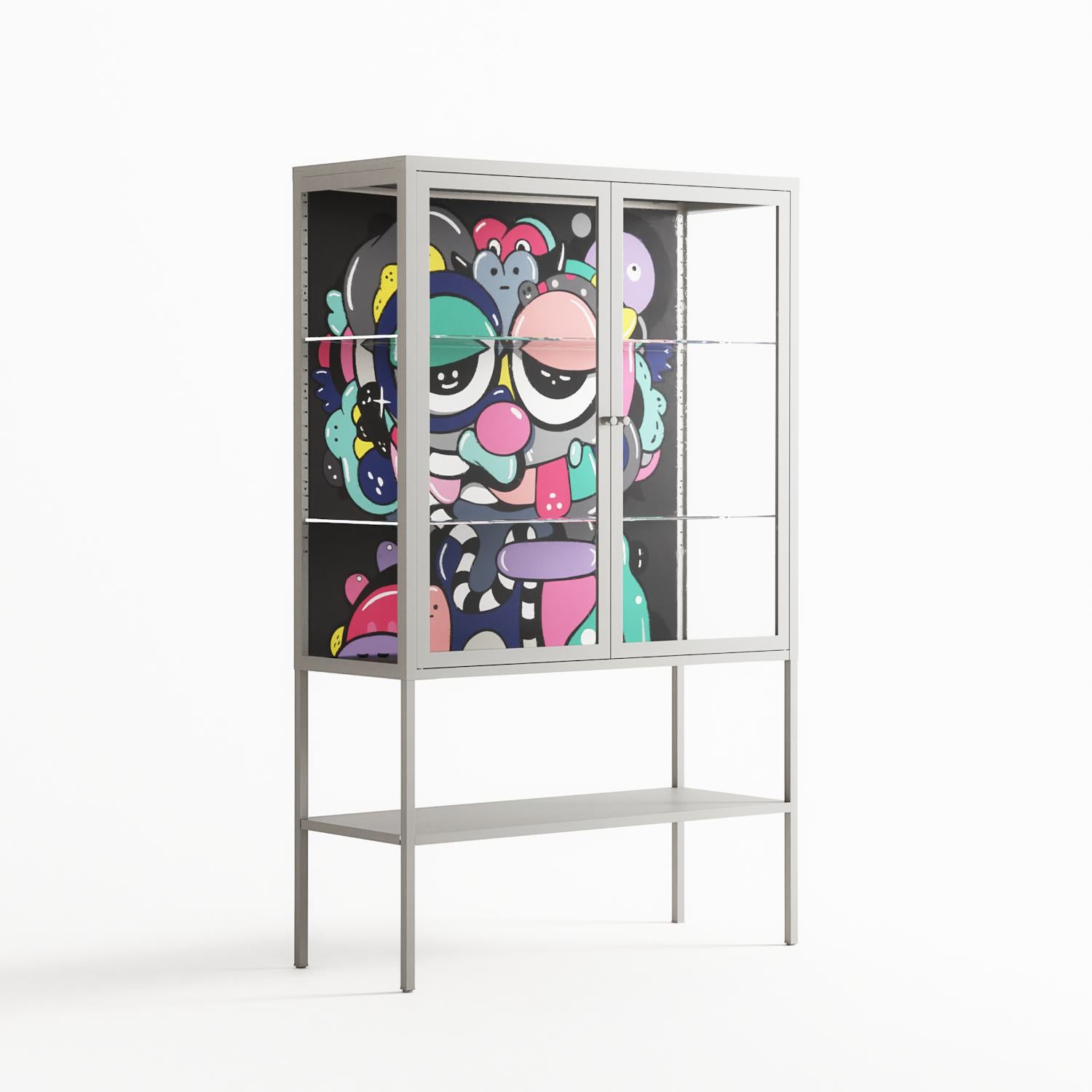 Bobsan - Loft Cabinet - Maddalena Fanfani - Chalk - Clear glass
