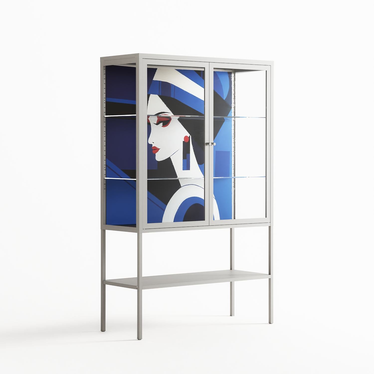 Beyond The Veil Of Consciousness - Loft Cabinet - Mathilda Kienast - Chalk - Clear glass