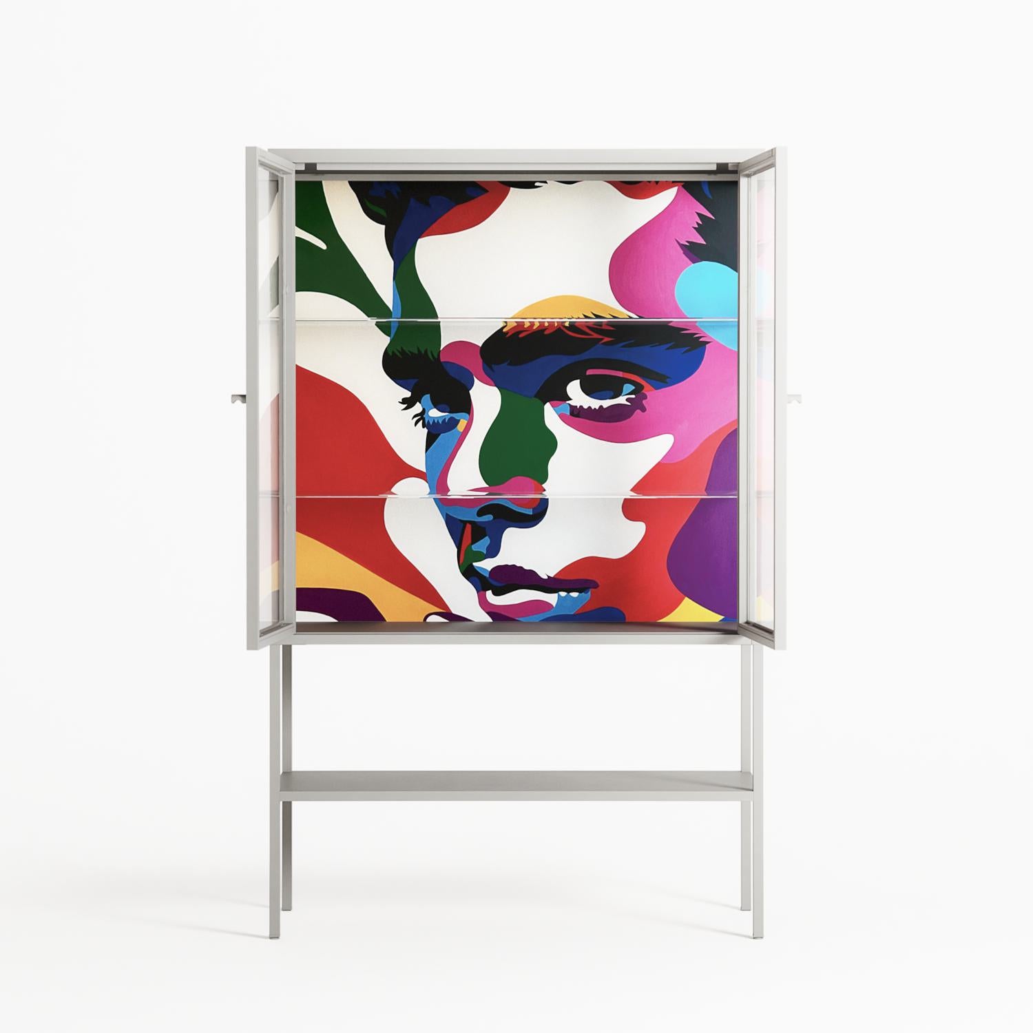 Fragments Of A Painted Souls - Loft Cabinet - Mathilda Kienast - Chalk - Clear glass