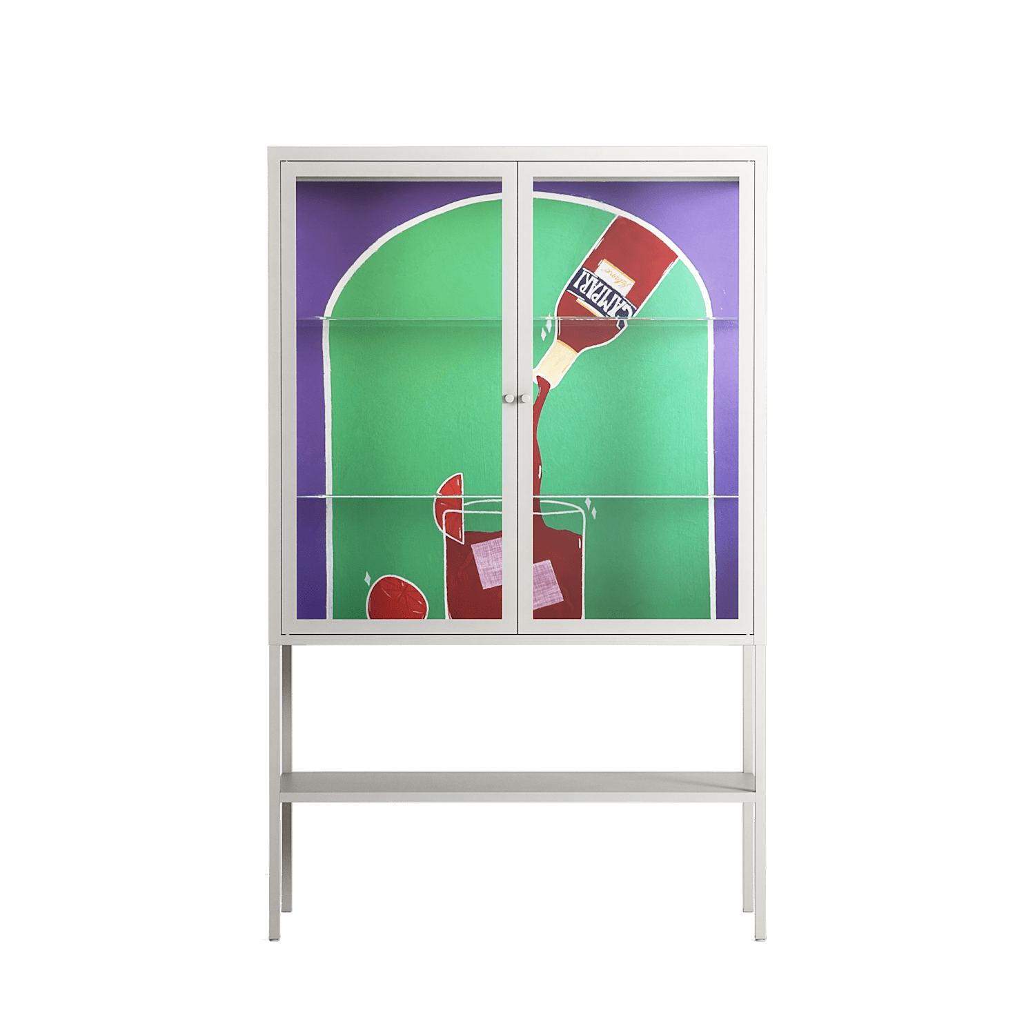 Negroni - Loft Cabinet - Mathilda Kienast - Chalk - Clear glass