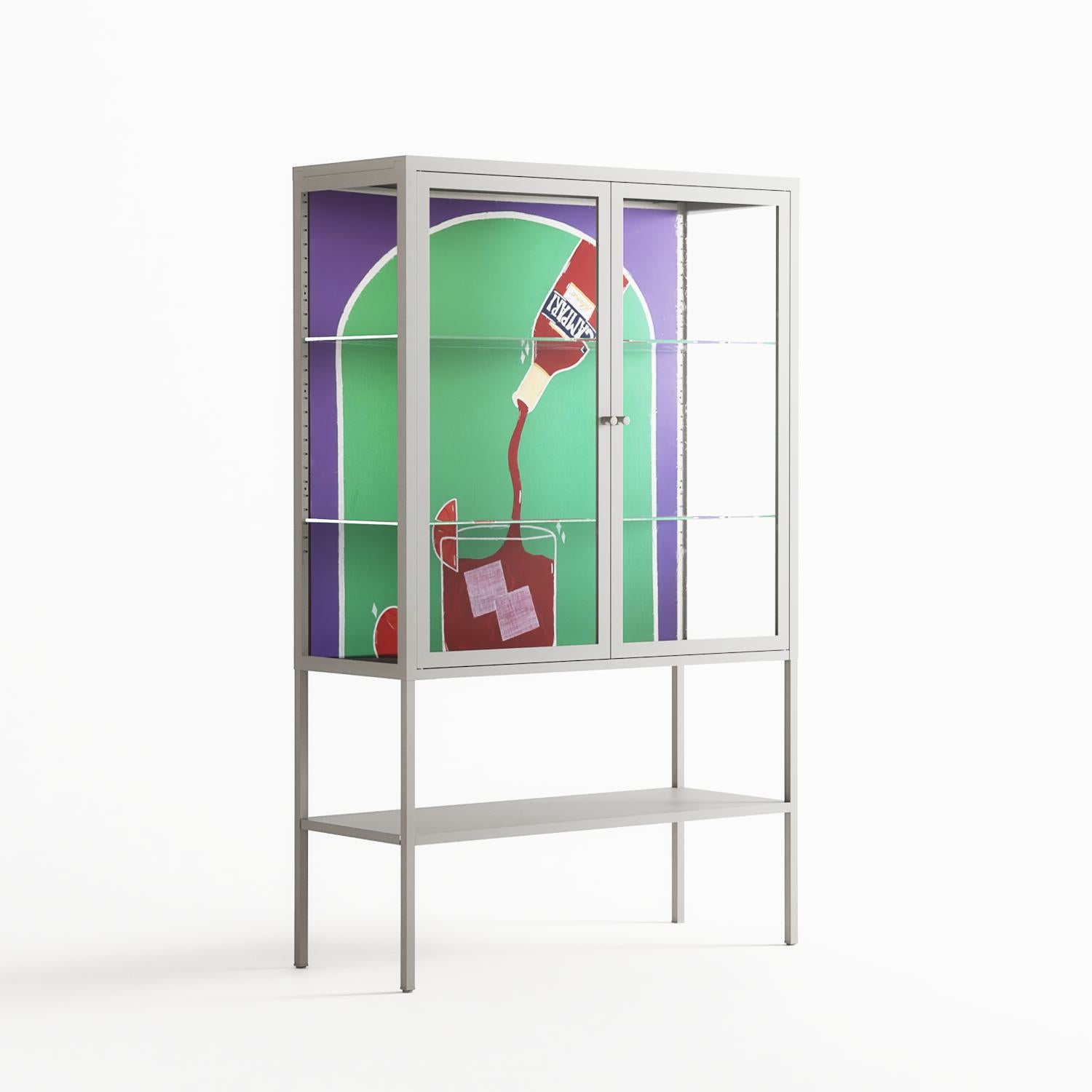 Negroni - Loft Cabinet - Mathilda Kienast - Chalk - Clear glass