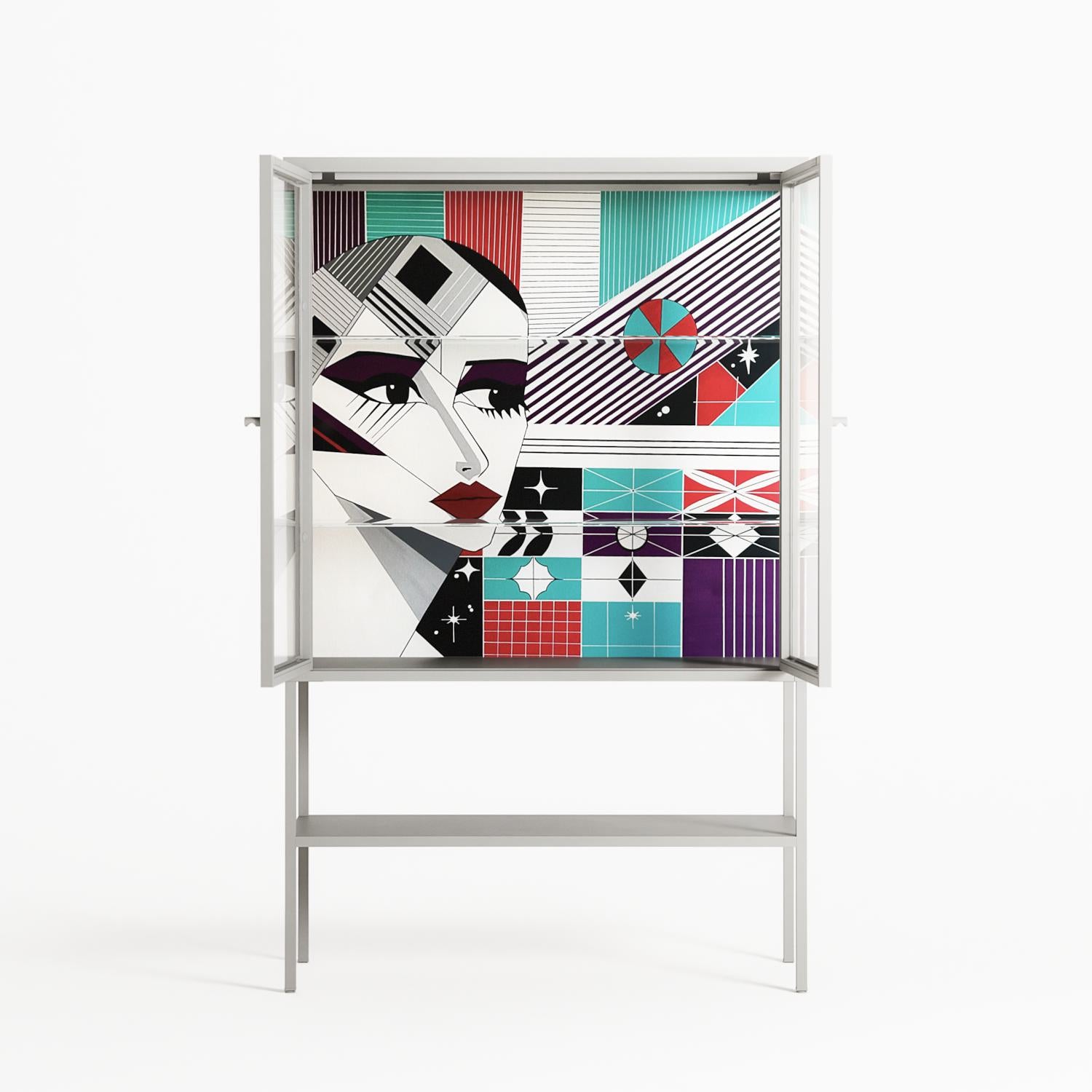 The Dessolution - Loft Cabinet - Mathilda Kienast - Chalk - Clear glass