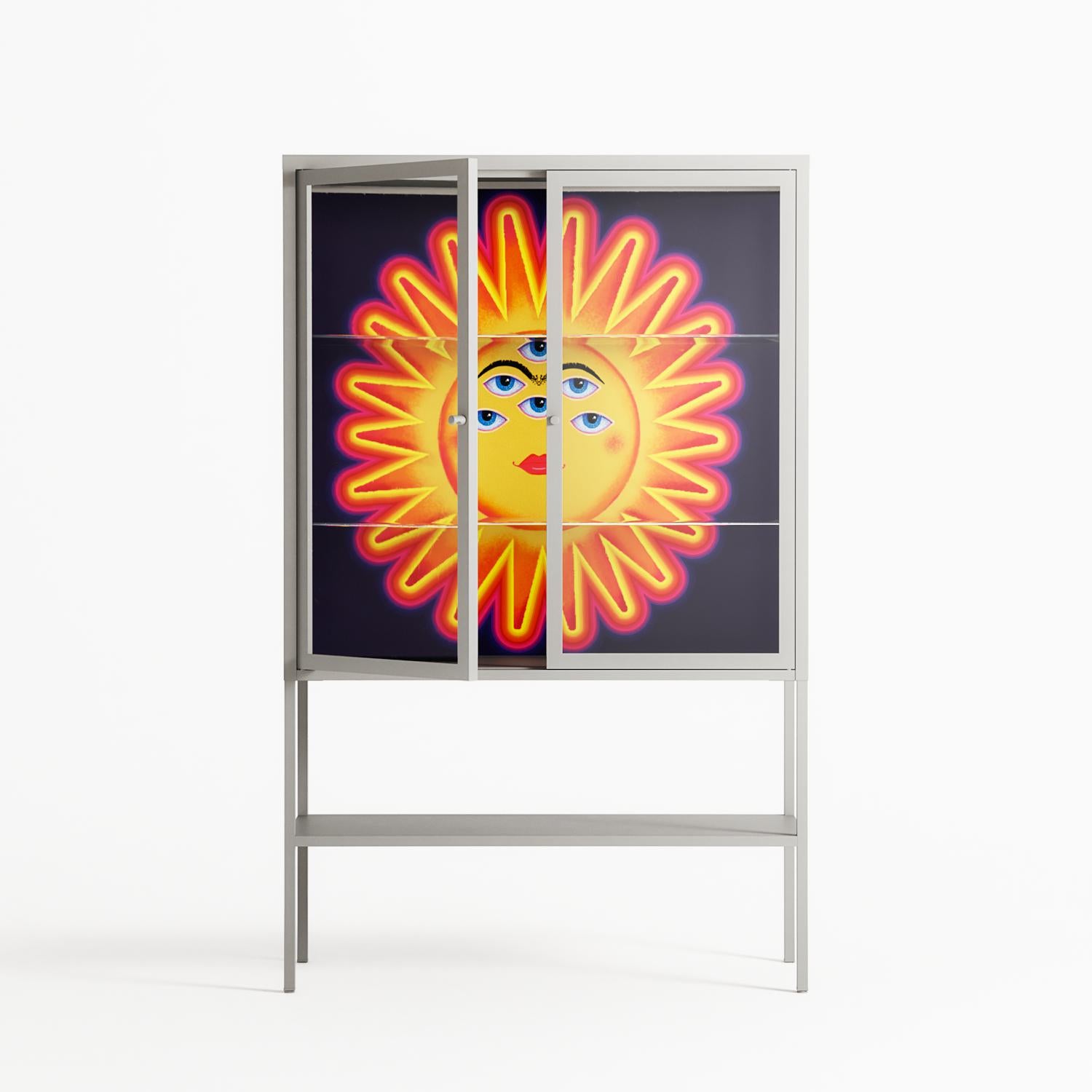 Sun Eyes - Loft Cabinet - Mo Kalache - Chalk - Clear glass