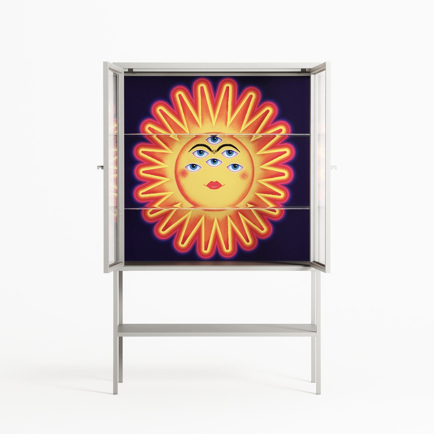 Sun Eyes - Loft Cabinet - Mo Kalache - Chalk - Clear glass
