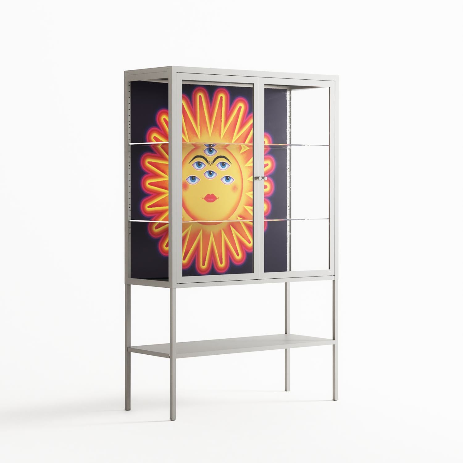 Sun Eyes - Loft Cabinet - Mo Kalache - Chalk - Clear glass