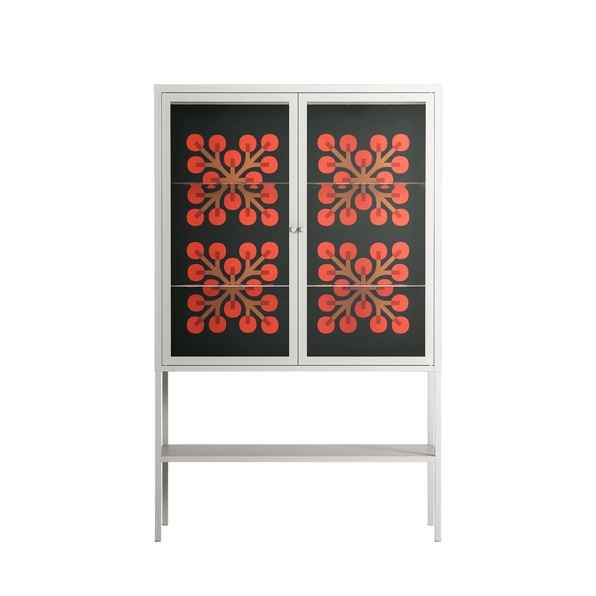 Berry Branch - Loft Cabinet - Ethan Fender - Chalk - Clear glass
