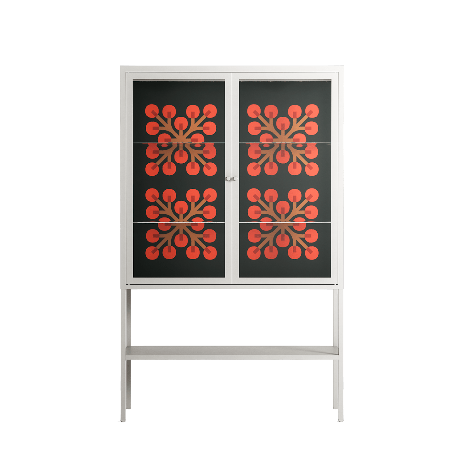 Berry Branch - Loft Cabinet - Ethan Fender - Chalk - Clear glass