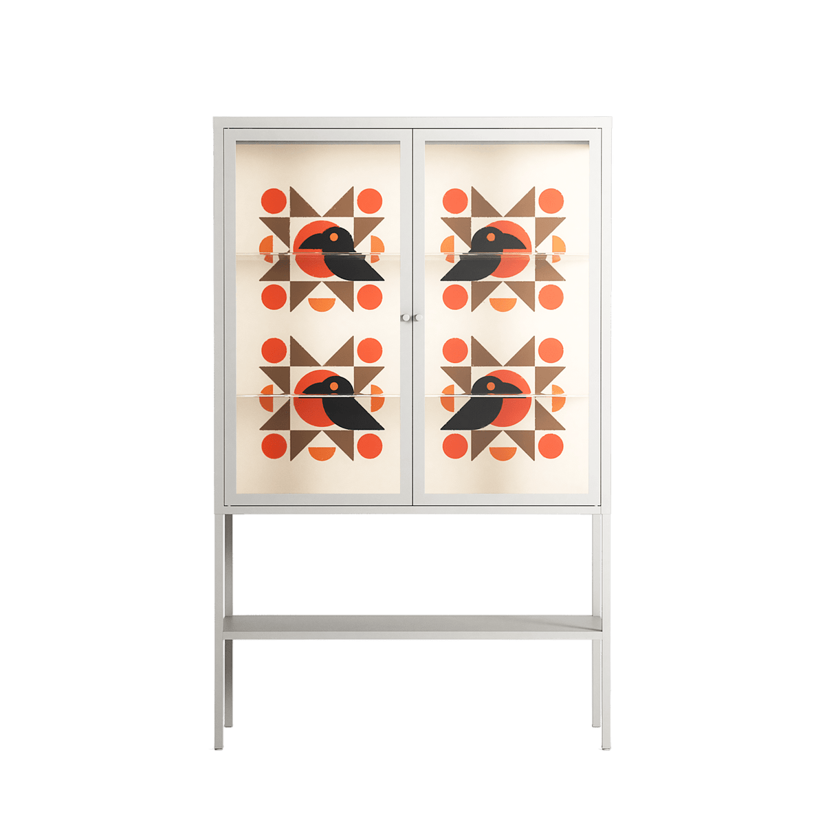 Crow Del Sol - Loft Cabinet - Ethan Fender - Chalk - Clear glass