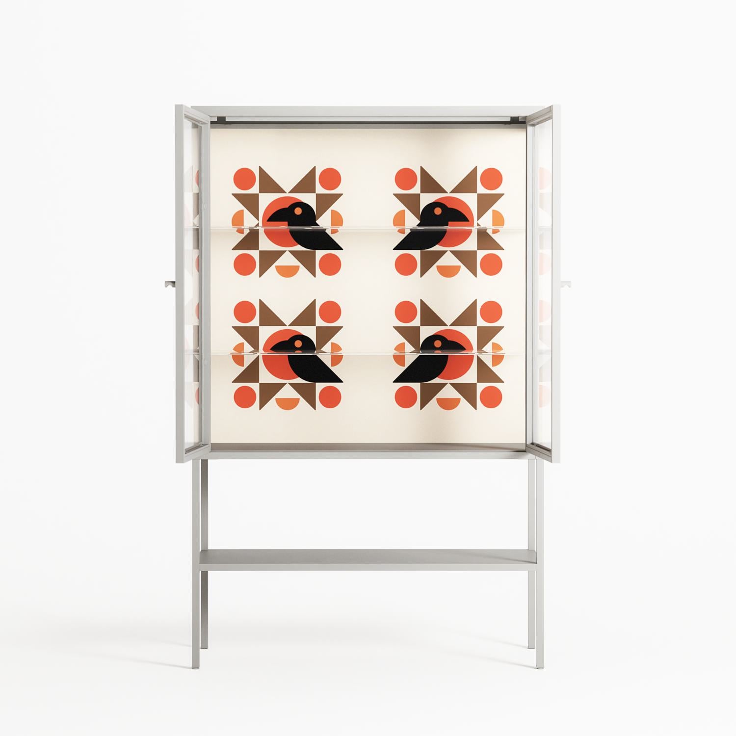 Crow Del Sol - Loft Cabinet - Ethan Fender - Chalk - Clear glass