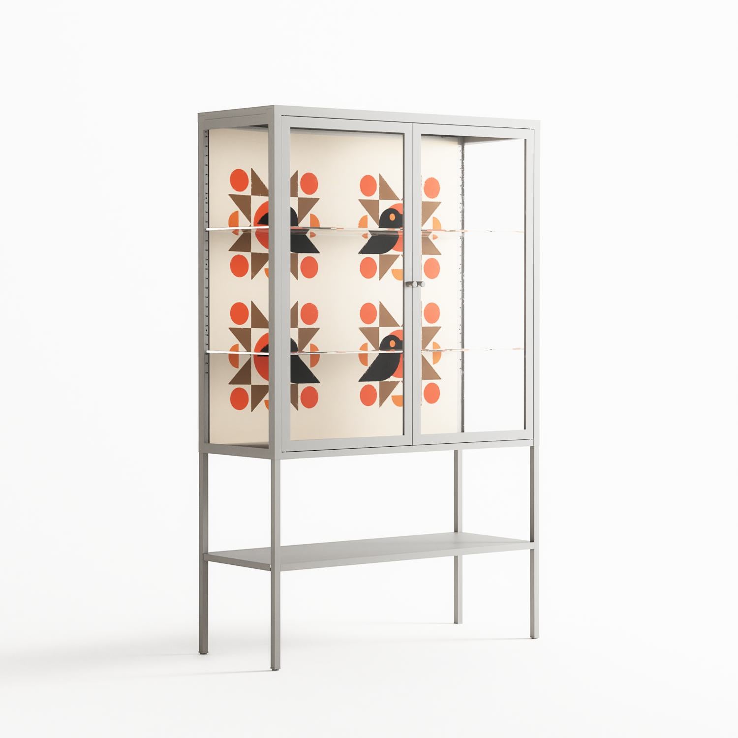 Crow Del Sol - Loft Cabinet - Ethan Fender - Chalk - Clear glass