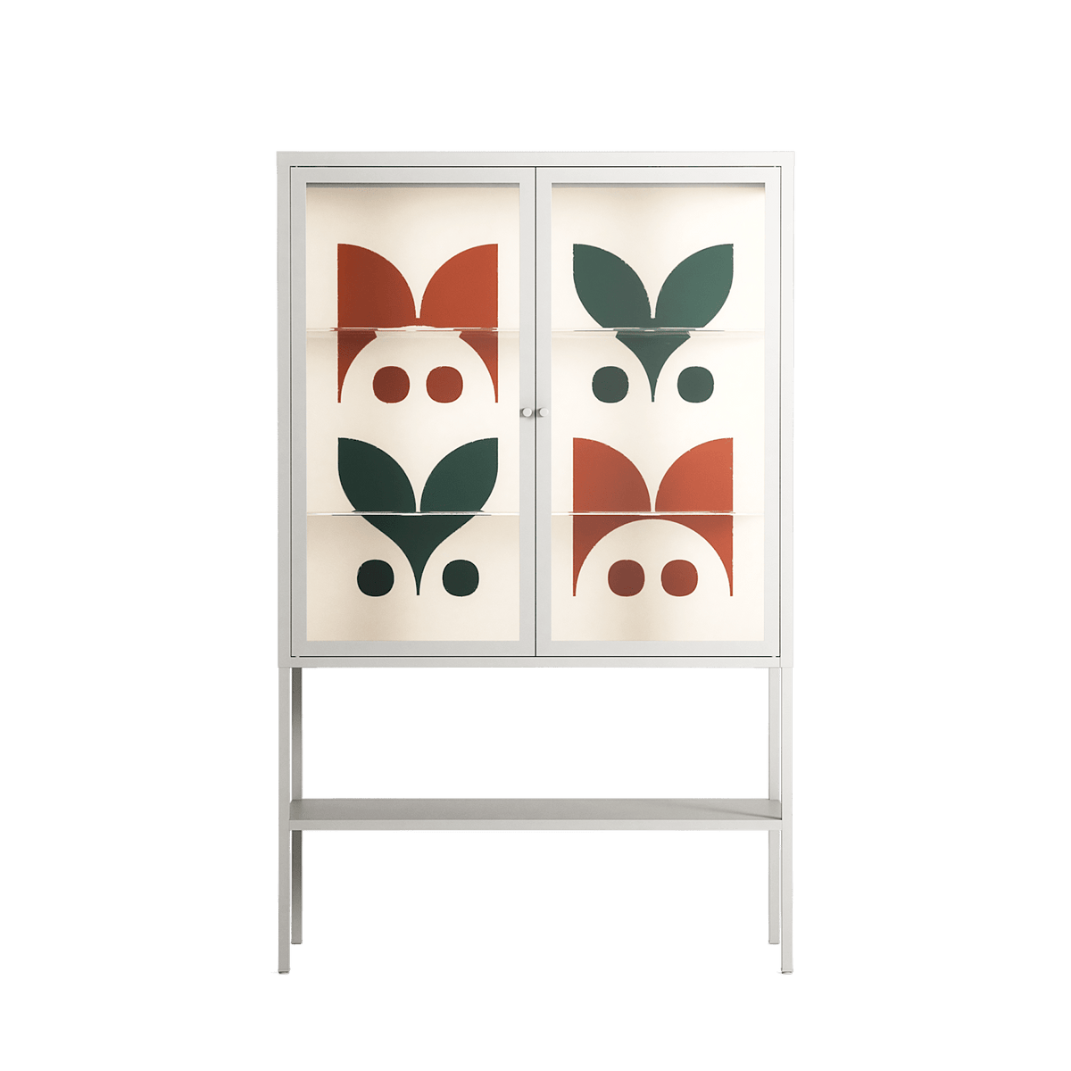 Curious Creatures - Loft Cabinet - Ethan Fender - Chalk - Clear glass