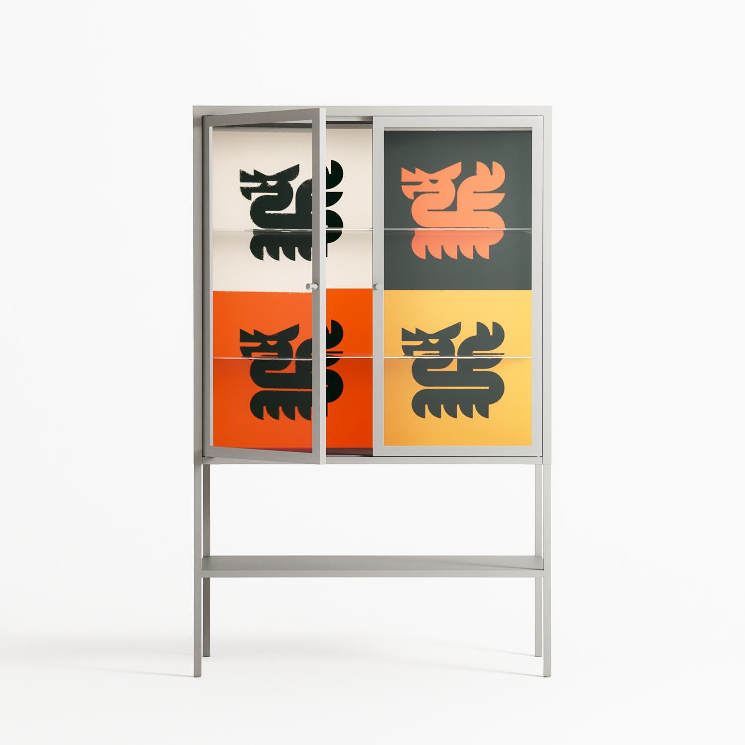Draconicon - Loft Cabinet - Ethan Fender - Chalk - Clear glass