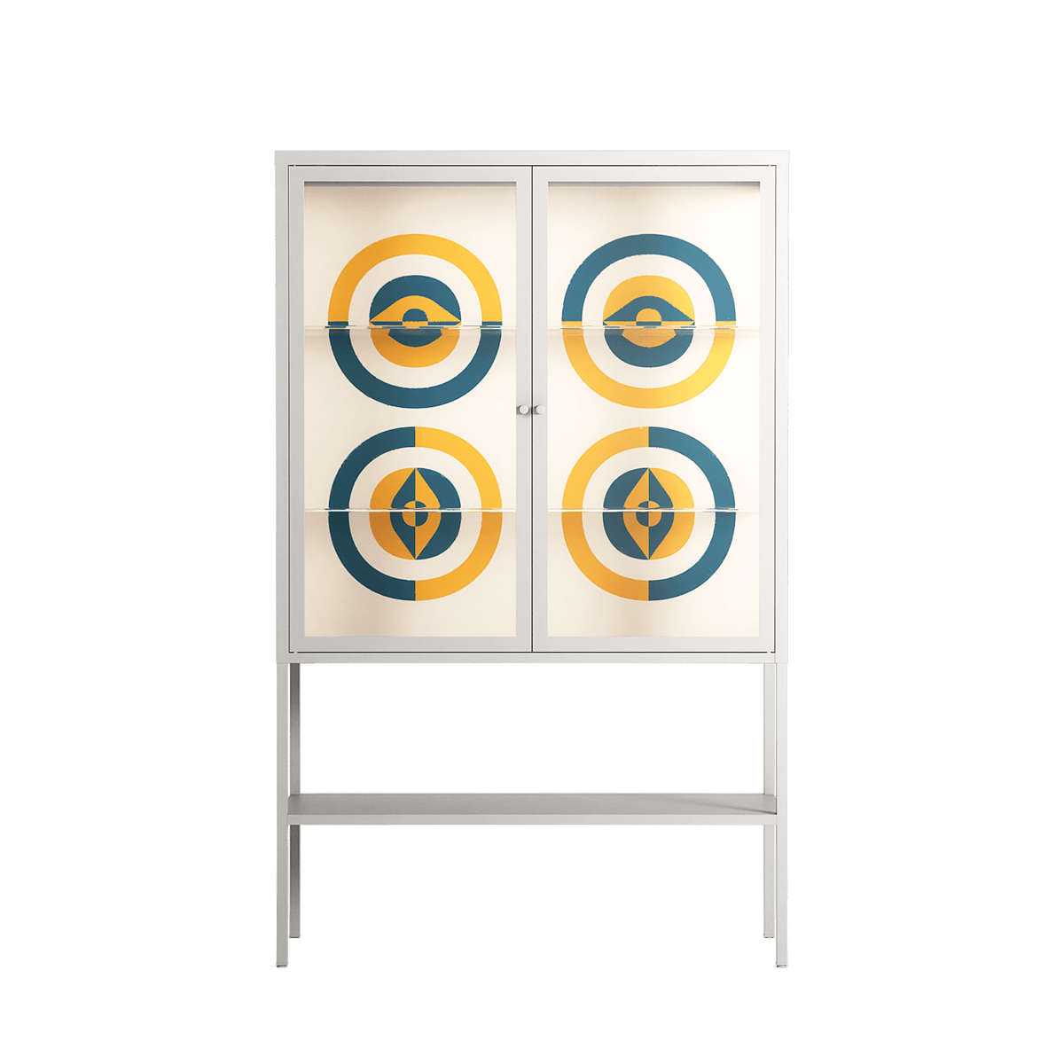 Gleam Dusk - Loft Cabinet - Ethan Fender - Chalk - Clear glass