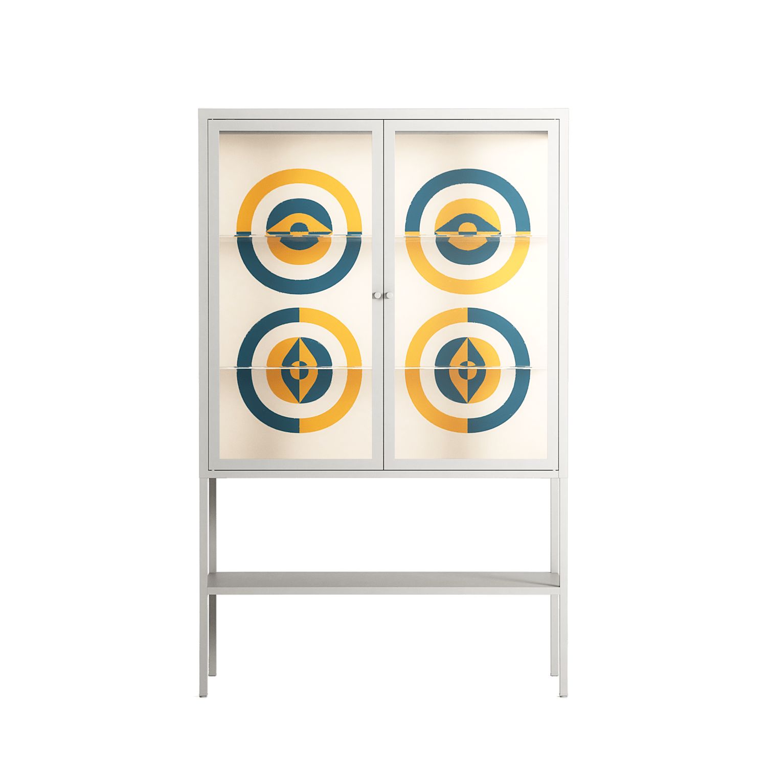Gleam Dusk - Loft Cabinet - Ethan Fender - Chalk - Clear glass