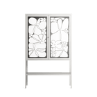 White Flowers - Loft Cabinet - Konrad Blaszczyk - Chalk - Overlay Glass