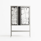 White Flowers - Loft Cabinet - Konrad Blaszczyk - Chalk - Overlay Glass