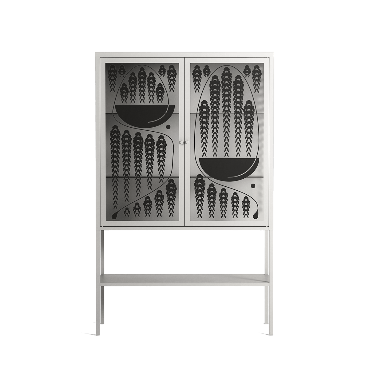 Black Fern - Loft Cabinet - Konrad Blaszczyk - Chalk - Overlay Glass