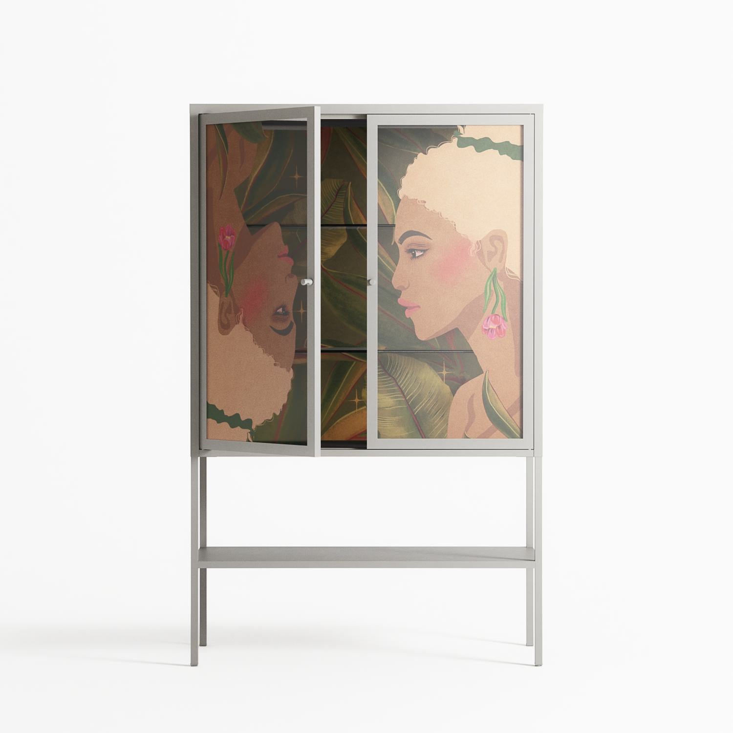 Twins - Loft Cabinet - Raissa Oltmanns - Chalk - Overlay Glass