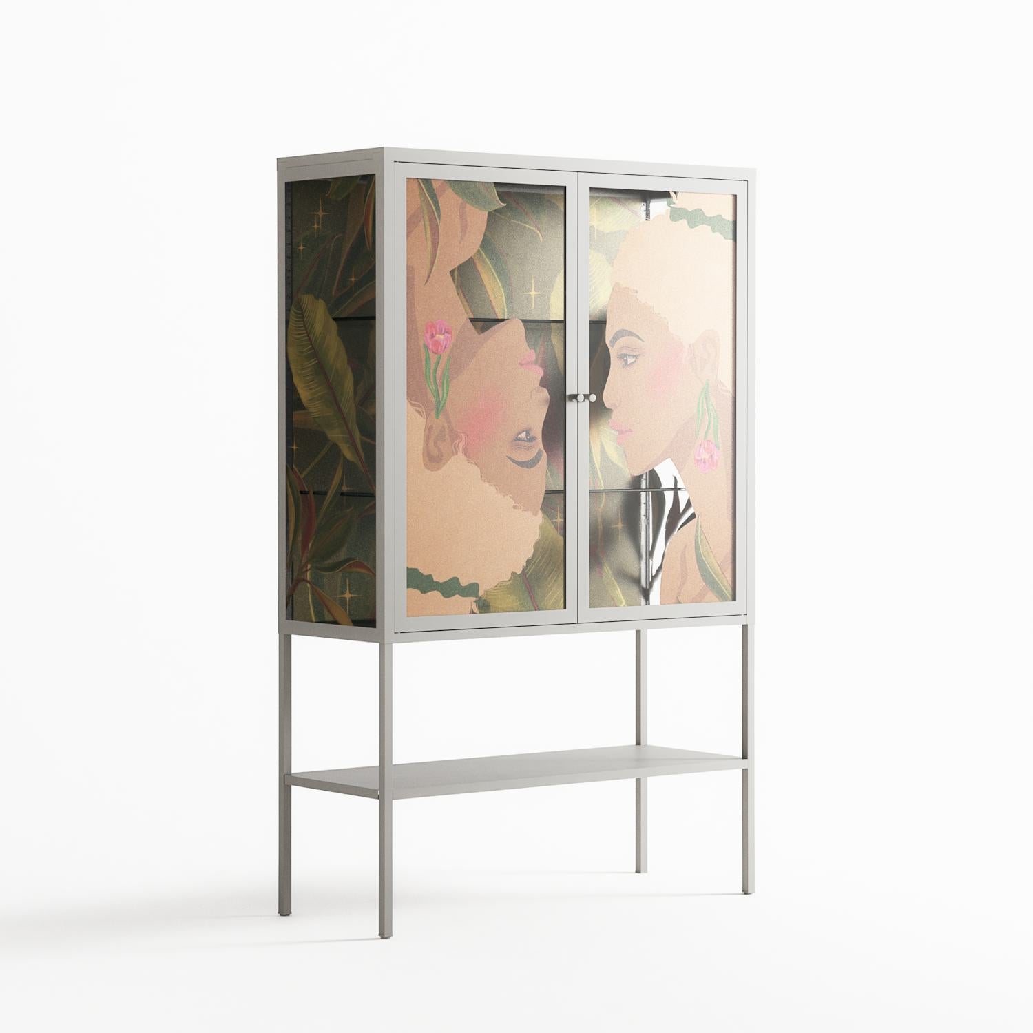 Twins - Loft Cabinet - Raissa Oltmanns - Chalk - Overlay Glass