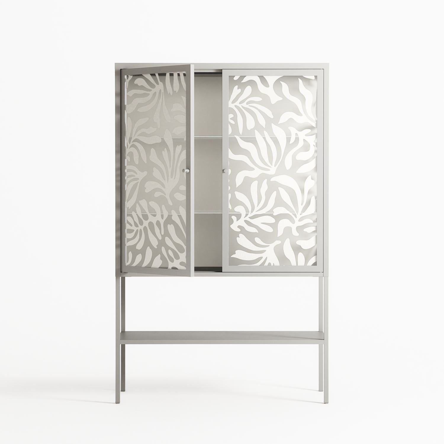 Botanica Offwhite - Loft Cabinet - Amy Suther - Chalk - Overlay Glass