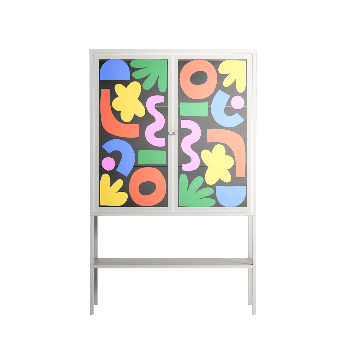 Fun Shapes - Loft Cabinet - Sandra Hutter - Chalk - Overlay Glass
