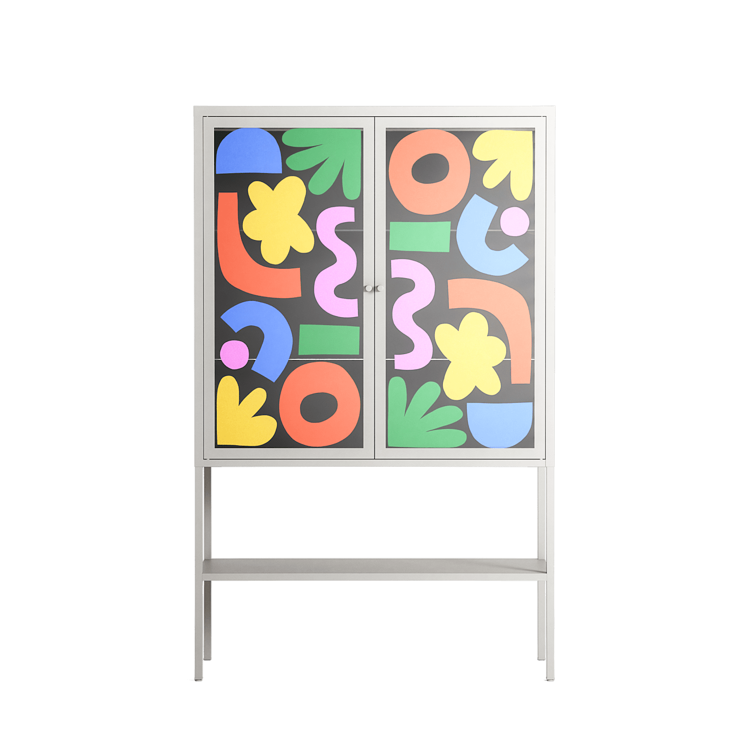 Fun Shapes - Loft Cabinet - Sandra Hutter - Chalk - Overlay Glass