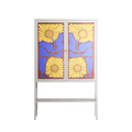 Sunflowers - Loft Cabinet - Sandra Hutter - Chalk - Overlay Glass