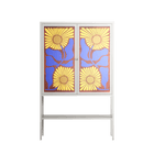 Sunflowers - Loft Cabinet - Sandra Hutter - Chalk - Overlay Glass